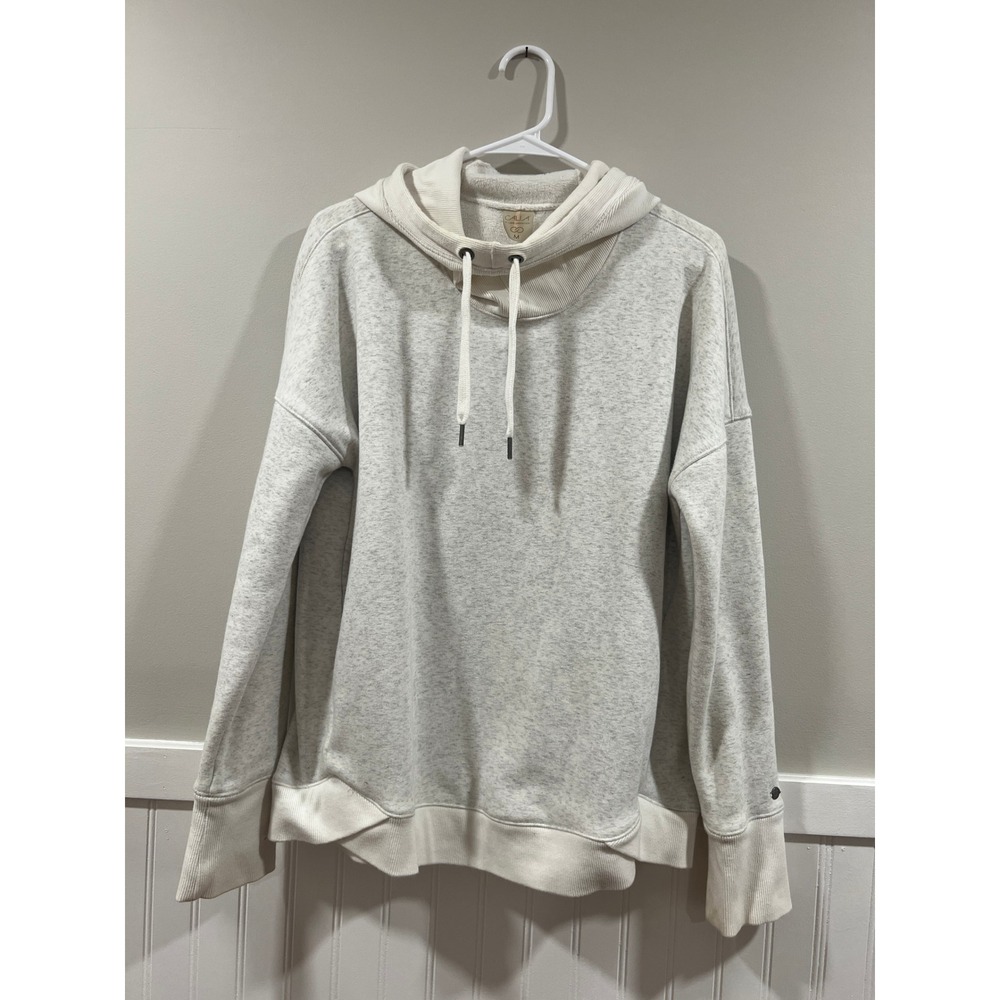 Calia Funnel Neck Hoodie Heather Gray Fleece Lined Athleisure Women Size Medium